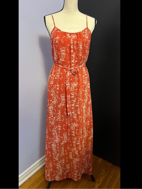 Forever 21 Dresses & Skirts - Rust Orange Printed Spaghetti-Strap Maxi Dress